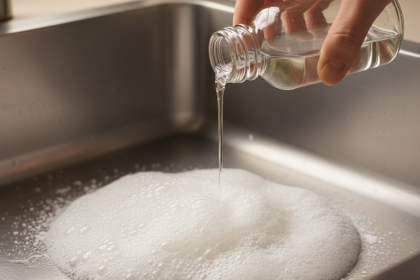 how to clean sink with baking soda and vinegar