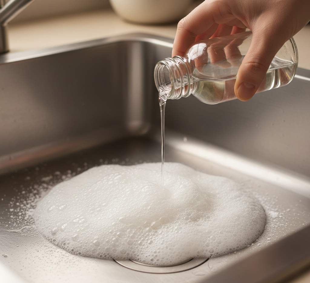 how to clean sink with baking soda and vinegar