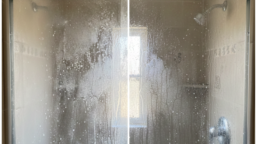 how to remove hard water stains from shower