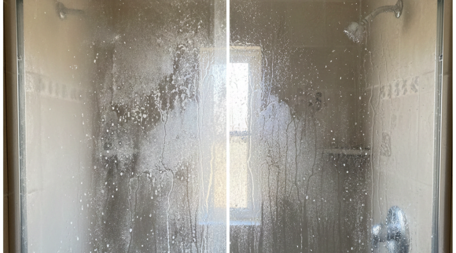 how to remove hard water stains from shower