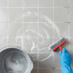 remove hard water stains bathroom floor