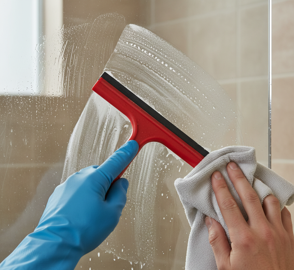 remove hard water stains glass shower doors 2