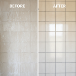 remove hard water stains shower walls