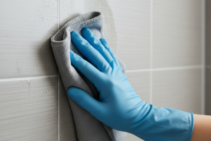 stop water marks shower tiles