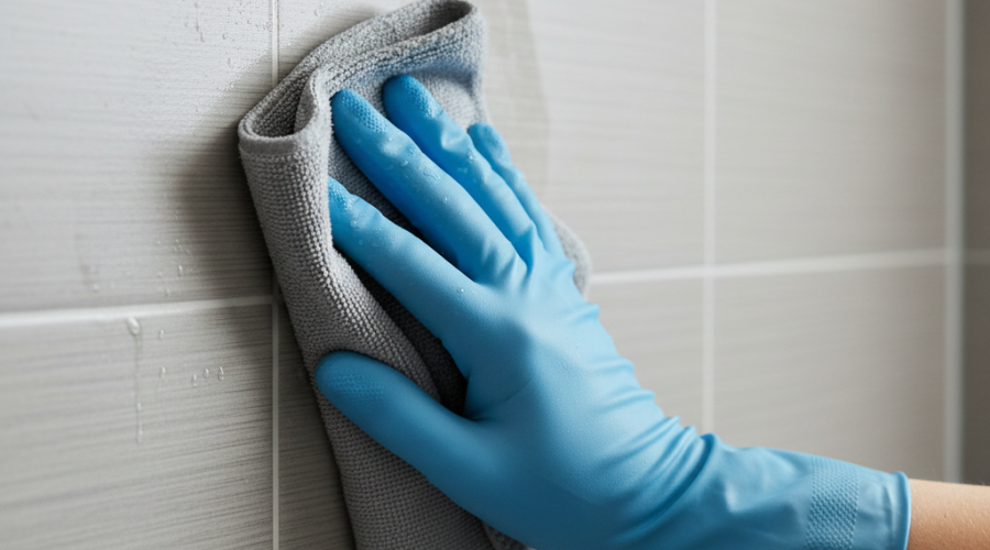 stop water marks shower tiles