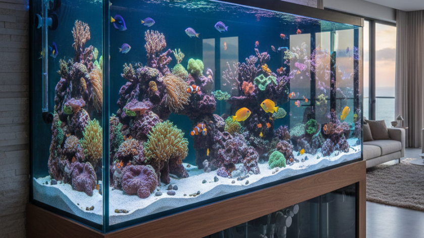 water stains aquarium glass