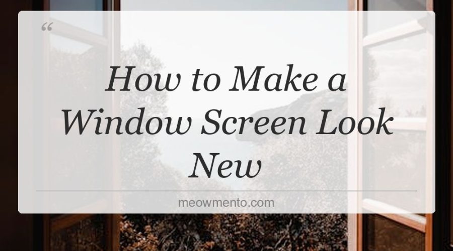 how to make a window screen look new